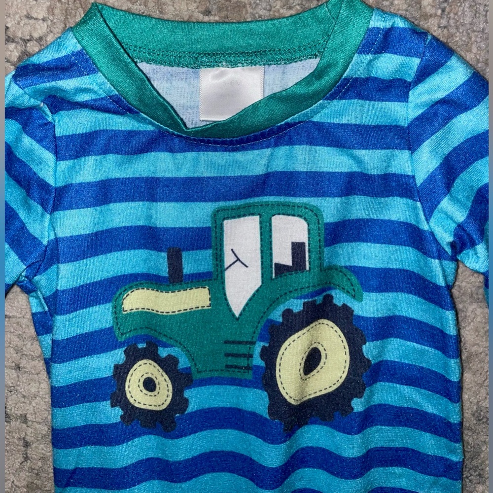 Tractor one piece striped jumpsuit size 3-6 months - Picture 3 of 4